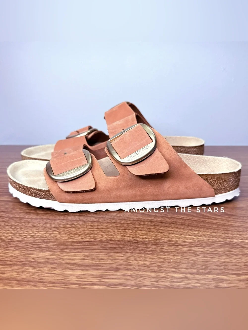Birkenstock Arizona Big Buckle Brandy Nubuck Leather Double Strap Sandals